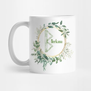 Berkana Rune Nordic Futhark Flower Wreath Runic Mug